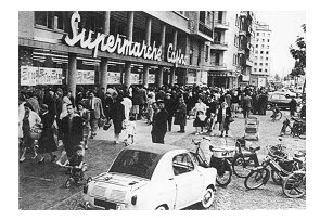 Premier supermarché Casino sur les Grands Boulevards de Grenoble en 1960